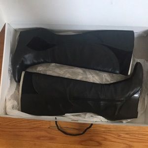 Nine West Soft Leather and Suede Wedge Heel Boots